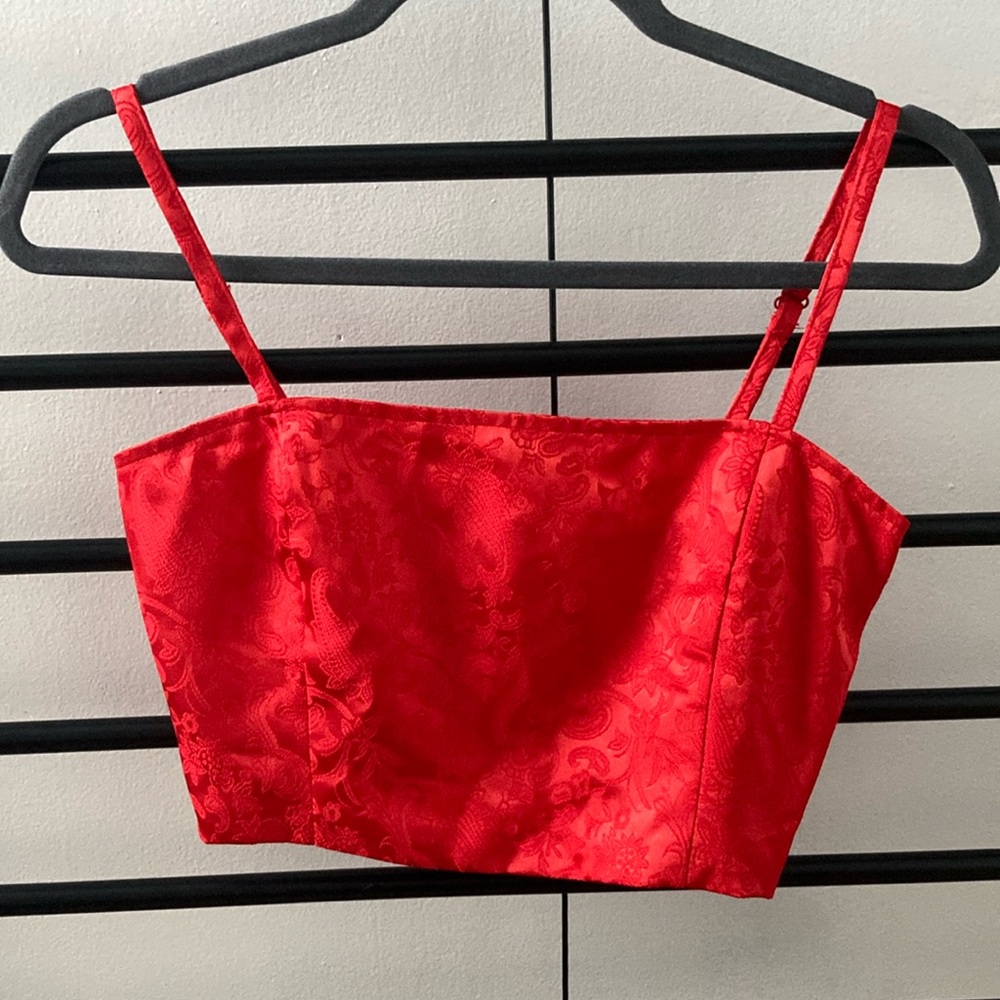 Sugar Thrillz Scarlet Brocade Top